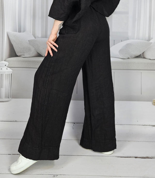 Wide leg linen culotte pants LAILA