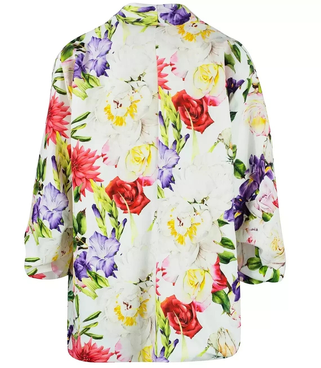 Loose-fitting flowers suit jacket