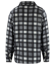 Warm fleece checked men's shirt insulated with faux fur