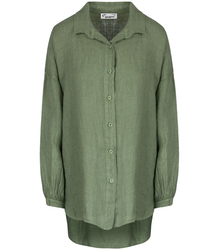 Long loose linen shirt linen longer back long sleeve LAILA 2
