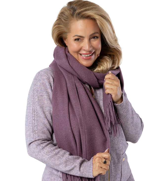 Scarf Thick scarf tassels single color warm soft 200x70 cm