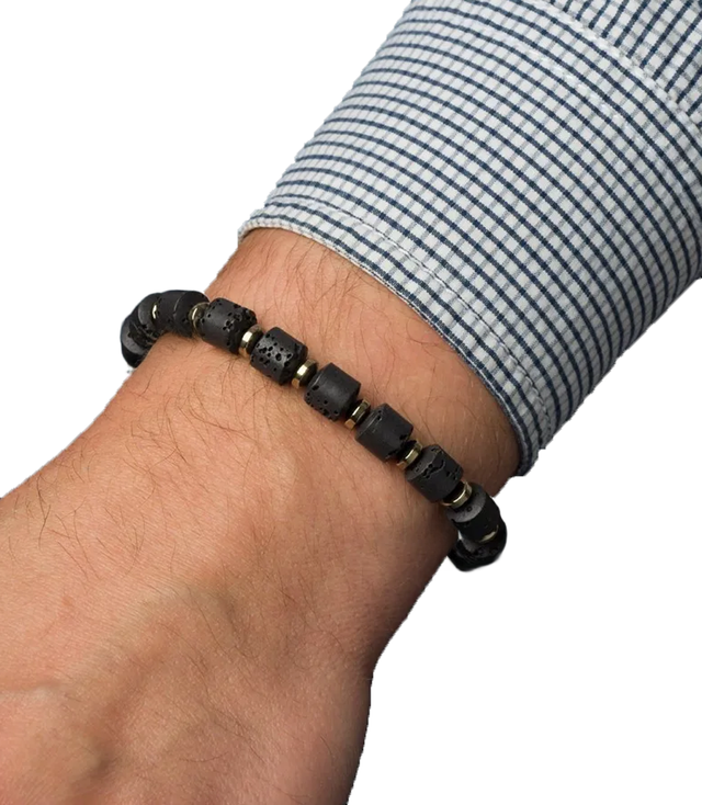 Men's bracelet with natural stones