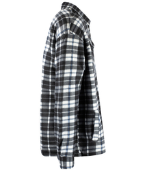 Warm fleece checked men's shirt insulated with faux fur