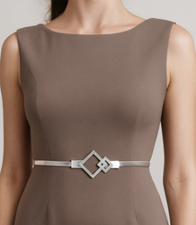 Women's belt with decorative buckle for dresses