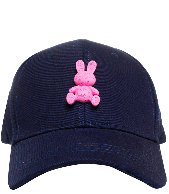 Children's baseball cap decorated with plastic bunny