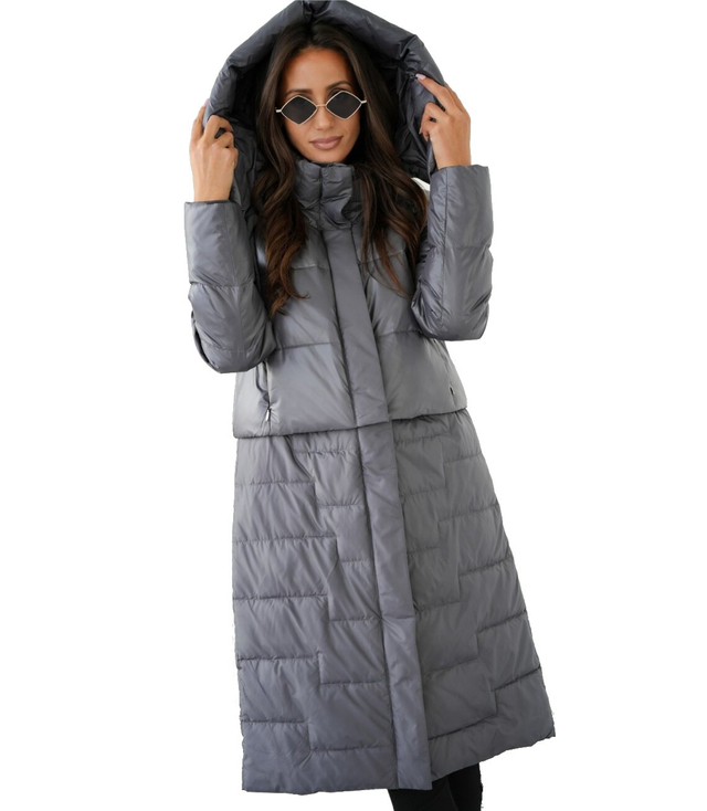 Quilted 2-in-1 Insulated coat Can be worn as a jacket 