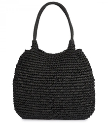 Large braided raffia shoulder bag 