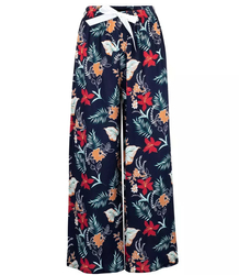 Summer long wide pattern pants LUIZA