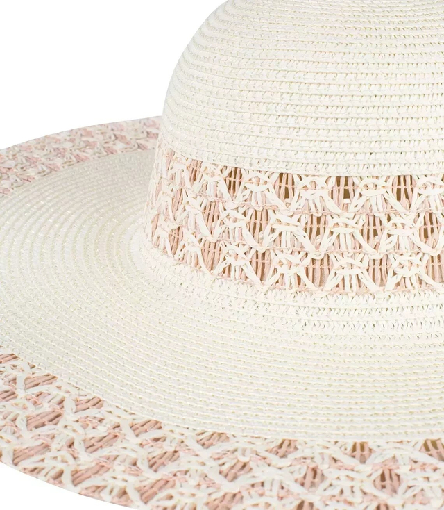 Fashionable large braided openwork hat