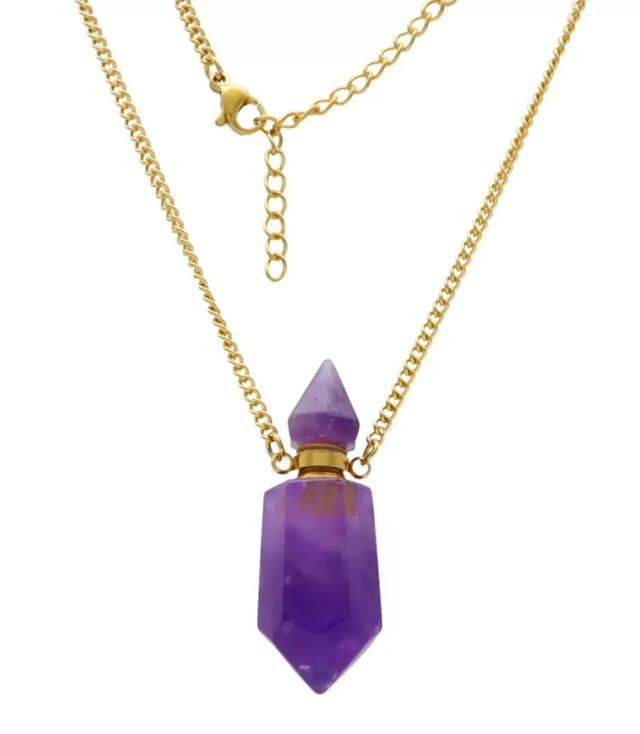 Women's Amethyst Perfume Pendant Necklace