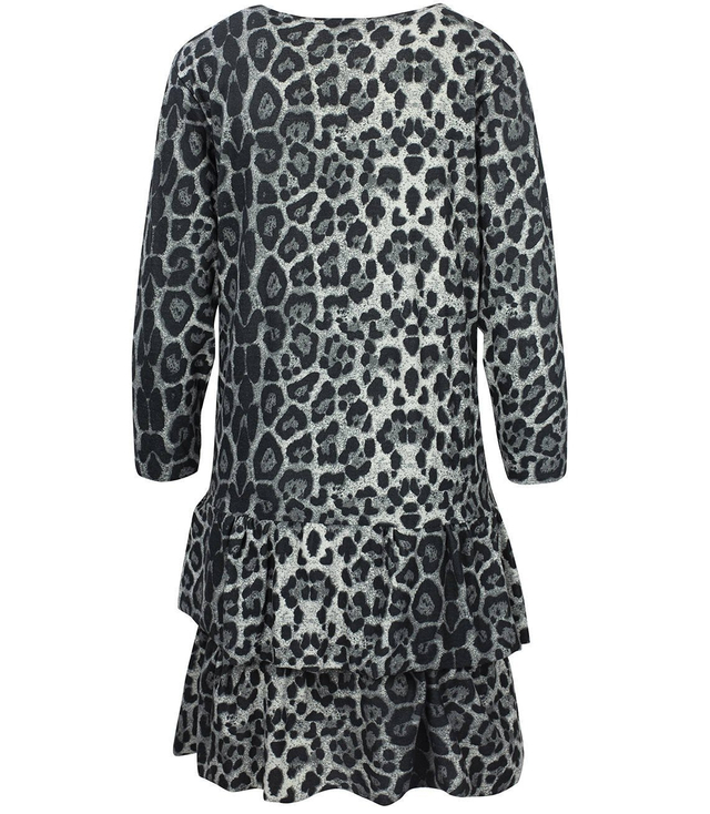 PLUS SIZE ruffle animal print dress