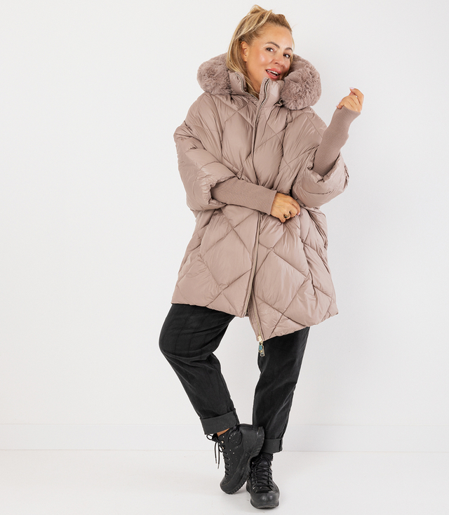 Winter oversize jacket with hood and fur NORDIC PUFF