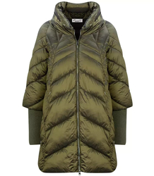 Quilted insulated jacket trapezoidal cut