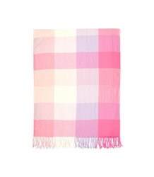 Women's checkered fringed scarf 190x80