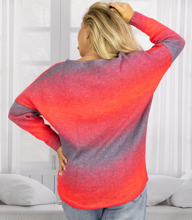 Warm women's oversize sweater beautiful OMBRE