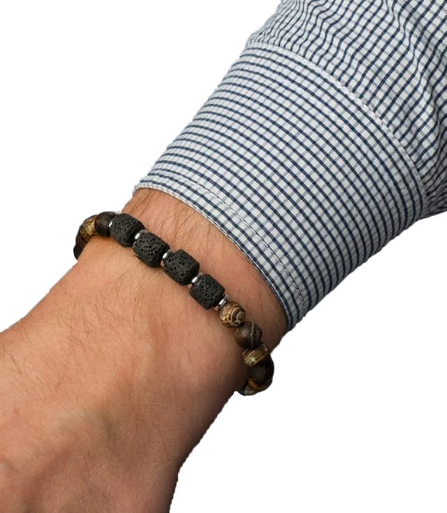 Men's bracelet with natural stones