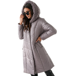 Long elegant quilted insulated women's winter coat MARIA