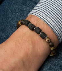 Men's bracelet with natural stones