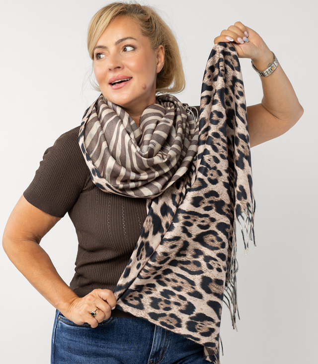 SAFARI panther and zebra scarf scarf