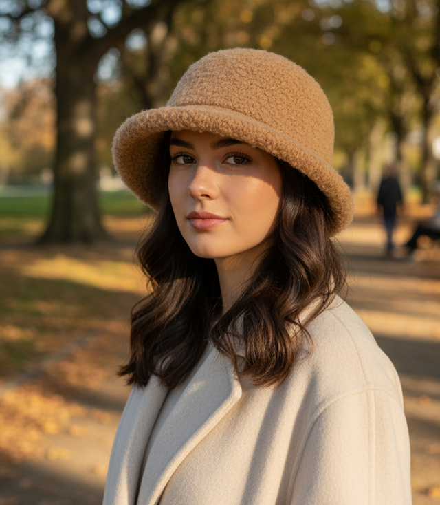 Women's hat made of soft teddy fabric