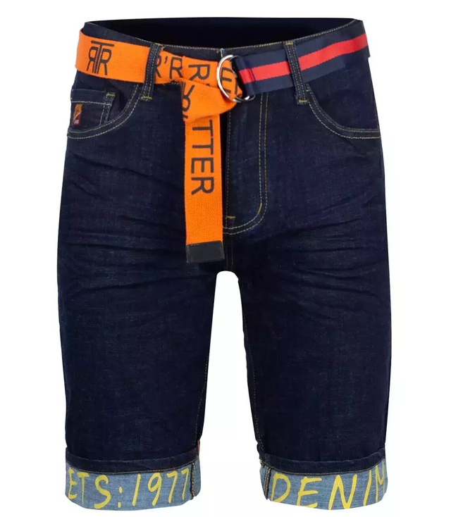 Men's denim shorts shorts + belt