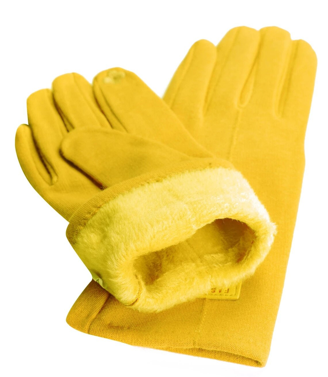 Women's knitted gloves insulated with fur classic