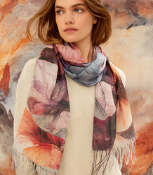 Women's floral pattern scarf 180x70