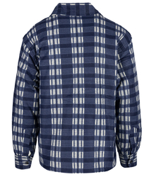 Warm fleece checked men's shirt insulated with faux fur