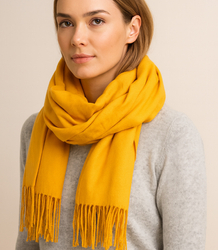 Soft large shawl with tassels uniform classic