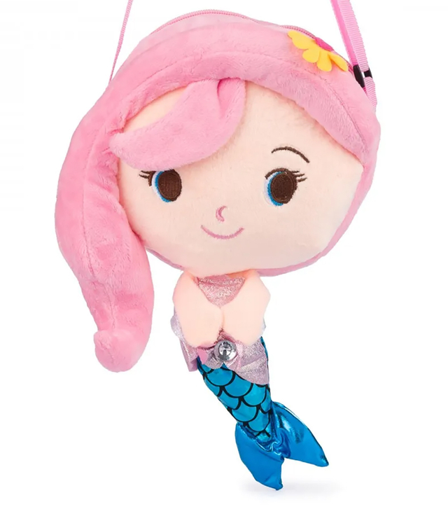 Children's bag in the shape of a mermaid with colorful hair