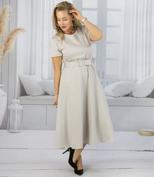 Classic strapless dress flared midi ELISE