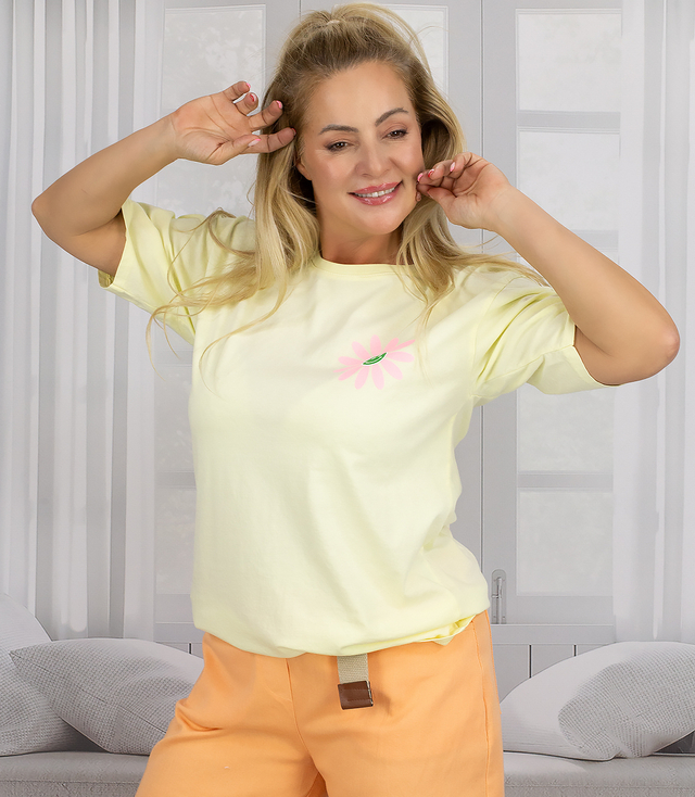 T-shirt bluzka z efektownym nadrukiem SMILEY z tyłu