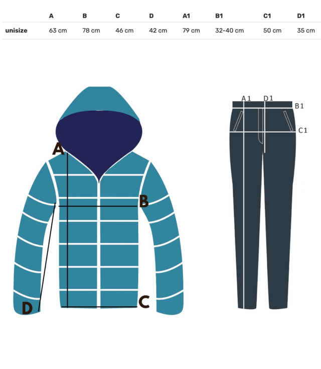 Warm thick tracksuit set sweatshirt + pants STELLA