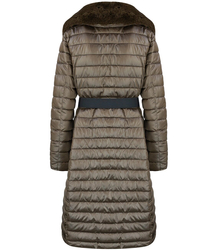 Quilted jacket coat with fur MARY