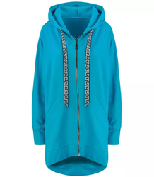 Oversized plain long back parka sweatshirt