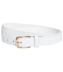 Smooth women's eco leather belt with gold buckle 2.3 cm