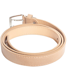 Smooth women's eco leather belt with silver buckle 2.3 cm