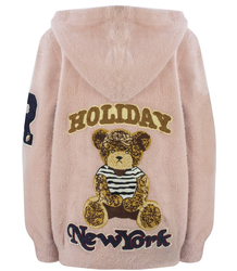 Bomber jacket sweatshirt alpaca wool teddy bear