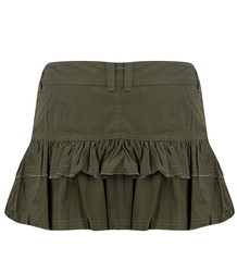 Short mini skirt with ruffles on the hips