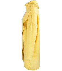 Warm womens turtleneck sweater with a slit MARIETTA, wool