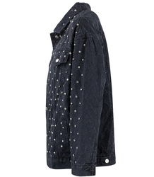 Denim oversize katana jacket with zircons SHINE