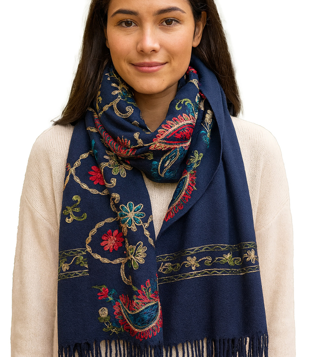 Women's scarf with floral ornament stylish