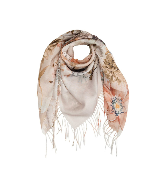 Women's scarf with floral pattern 100x100