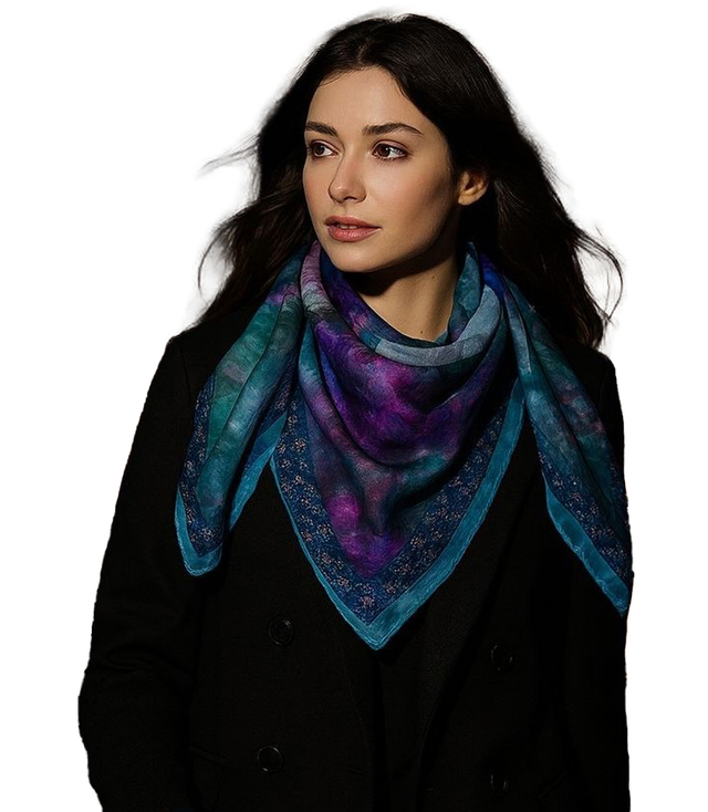 Elegancka kobieca chusta z obłędnym wzorem 70x70