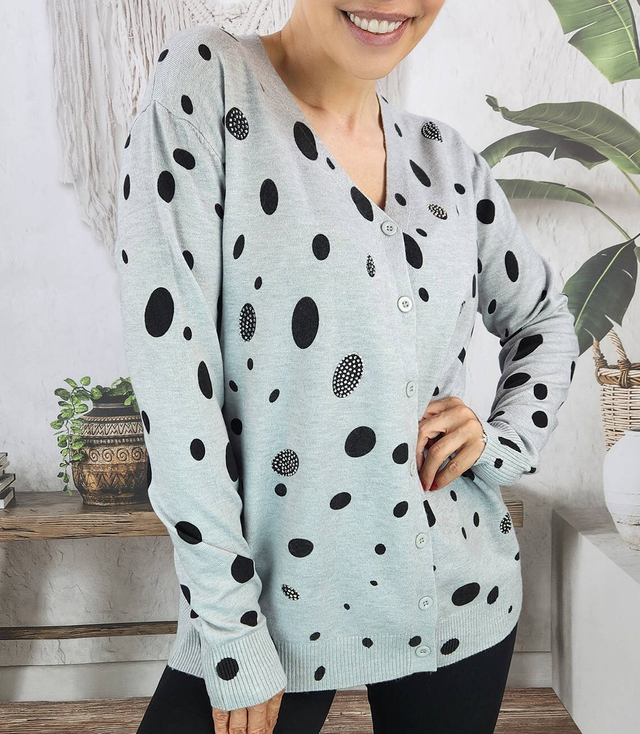 Short polka dot and zircon sweater LIZA