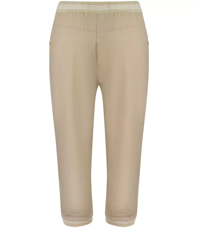 Elastic cropped pants elastic 3/4 stripes
