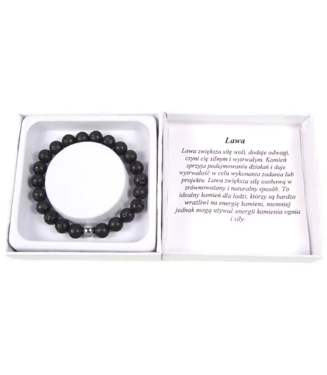 Women's bracelet lava balls 8.5 mm in a box