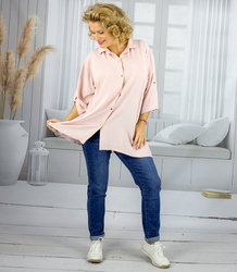 Elegant oversize shirt with decorative collar "VIVIANNE"