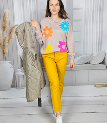 Women's elegant colorful cigarette pants VALERIA