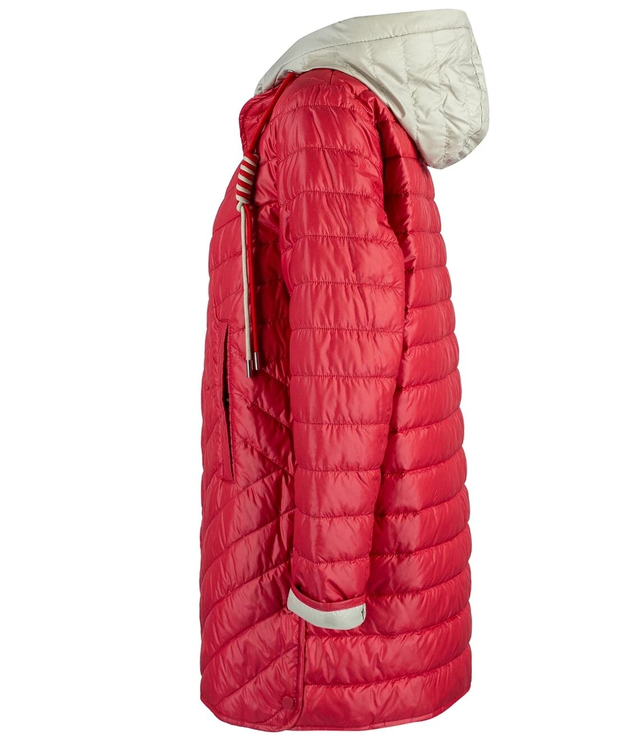 Warm women's transitional jacket, detachable hood, Quilted LAURA